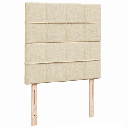 Pouf Letto con Materasso Crema 100x200 cm in Tessuto