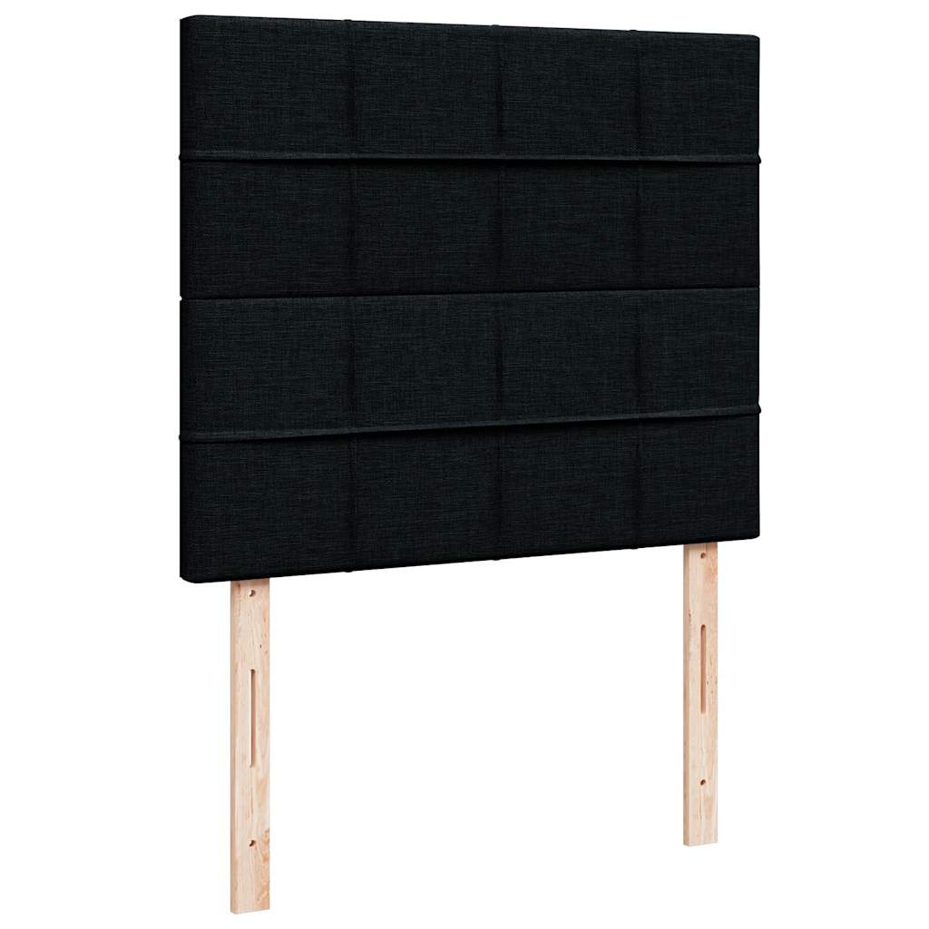 Struttura Letto Pouf con Materasso Nero 120x190 cm in Tessuto