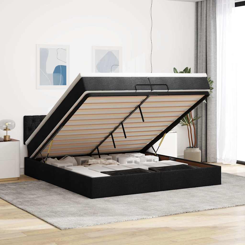 Struttura Letto Pouf con Materasso 80x200 cm in Tessuto