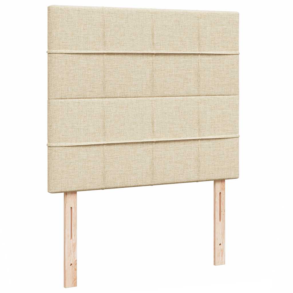 Struttura Letto Pouf con Materasso Crema 120x190 cm in Tessuto