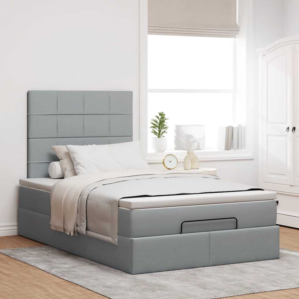 Struttura Letto Pouf con Materasso 120x200 cm in Tessuto