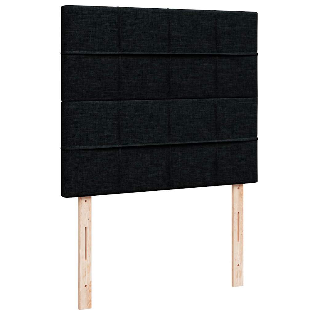 Struttura Letto Pouf con Materasso Nero 120x200 cm in Tessuto - homemem39