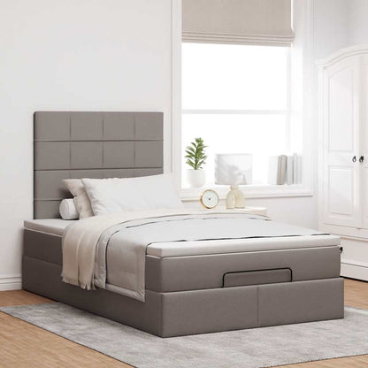 Struttura Letto Pouf con Materasso Tortora 120x200cm in Tessuto