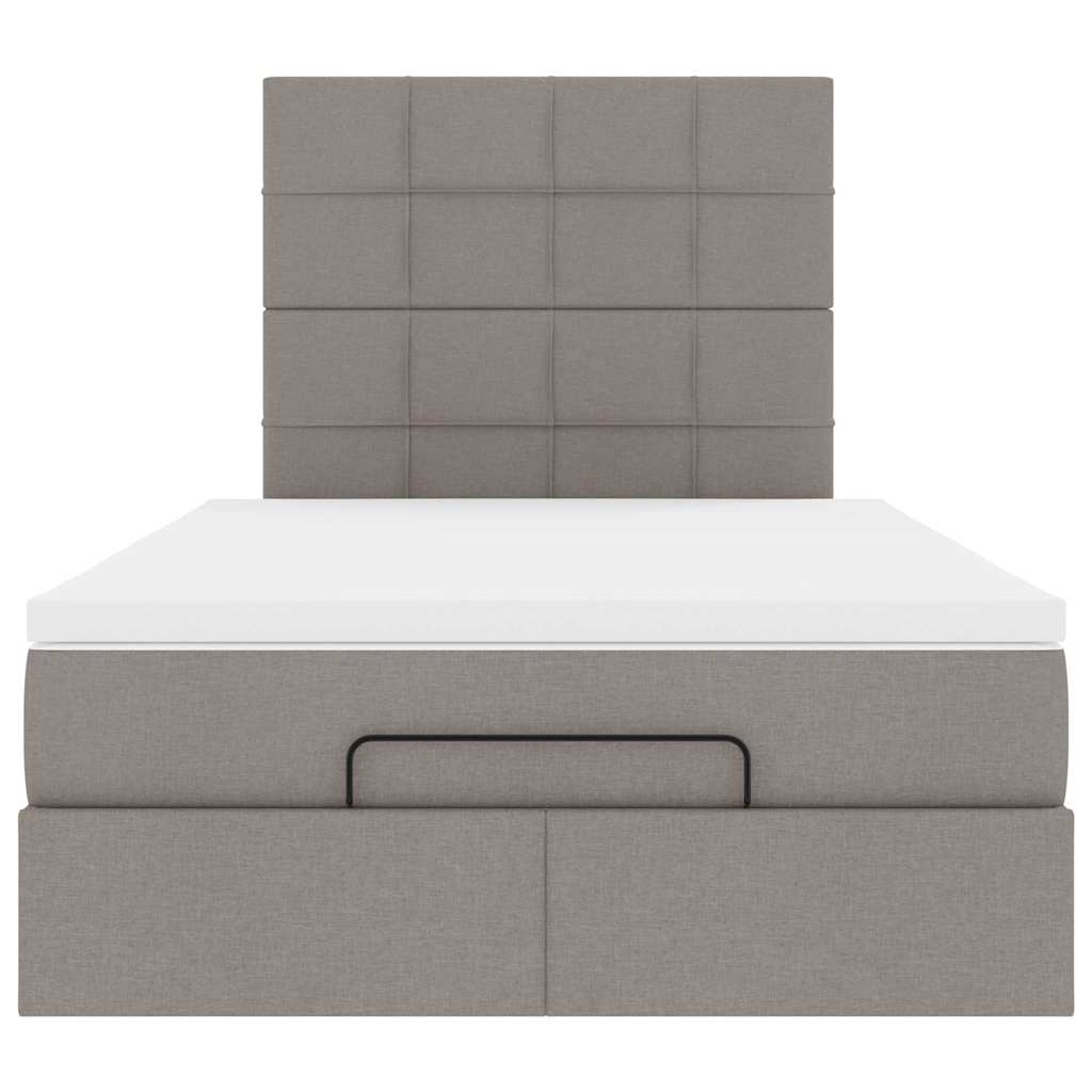 Struttura Letto Pouf con Materasso Tortora 120x200cm in Tessuto | homemem39