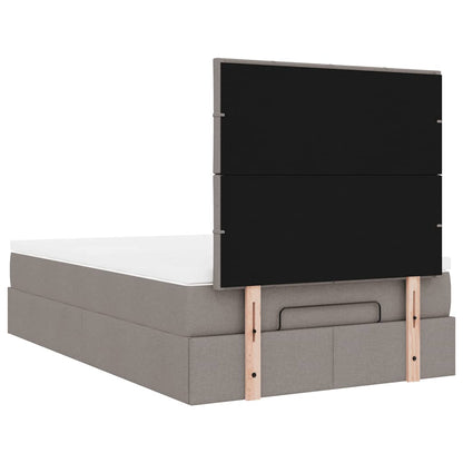 Struttura Letto Pouf con Materasso Tortora 120x200cm in Tessuto | homemem39