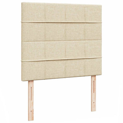 Struttura Letto Pouf con Materasso Crema 120x200 cm in Tessuto