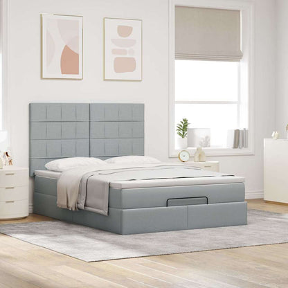 Struttura Letto Pouf con Materasso 140x190 cm in Tessuto | homemem39