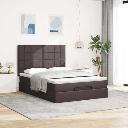 Struttura Letto Pouf con Materasso 140x190 cm in Tessuto | homemem39