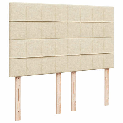 Struttura Letto Pouf con Materasso Crema 140x190 cm in Tessuto | homemem39