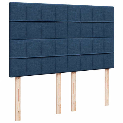 Struttura Letto Pouf con Materasso Blu 140x190 cm in Tessuto | homemem39