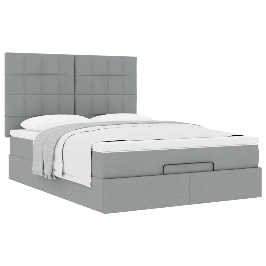 Struttura Letto Pouf con Materasso 140x200 cm in Tessuto | homemem39