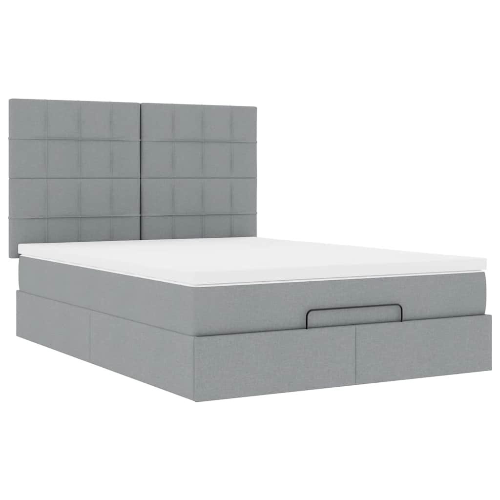 Struttura Letto Pouf con Materasso 140x200 cm in Tessuto | homemem39