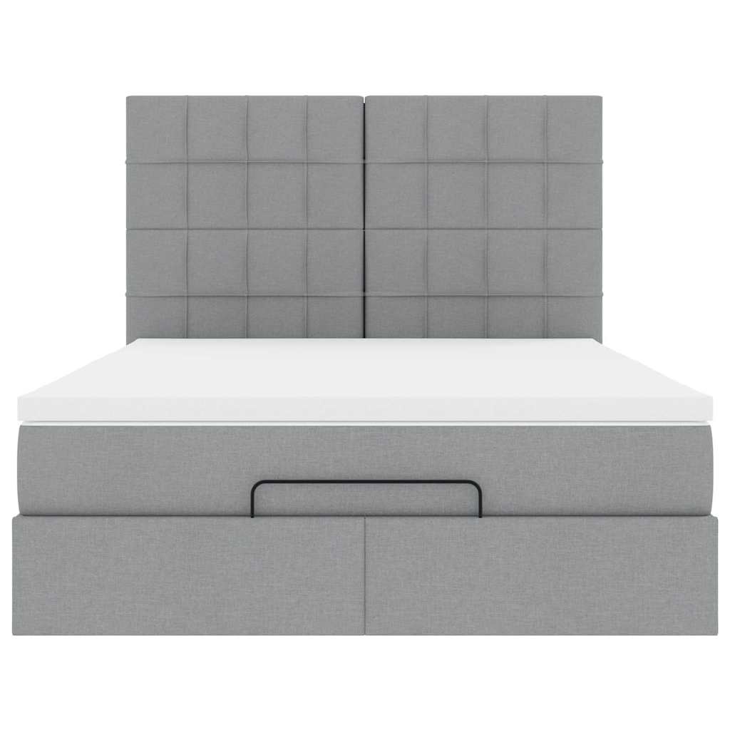 Struttura Letto Pouf con Materasso 140x200 cm in Tessuto | homemem39