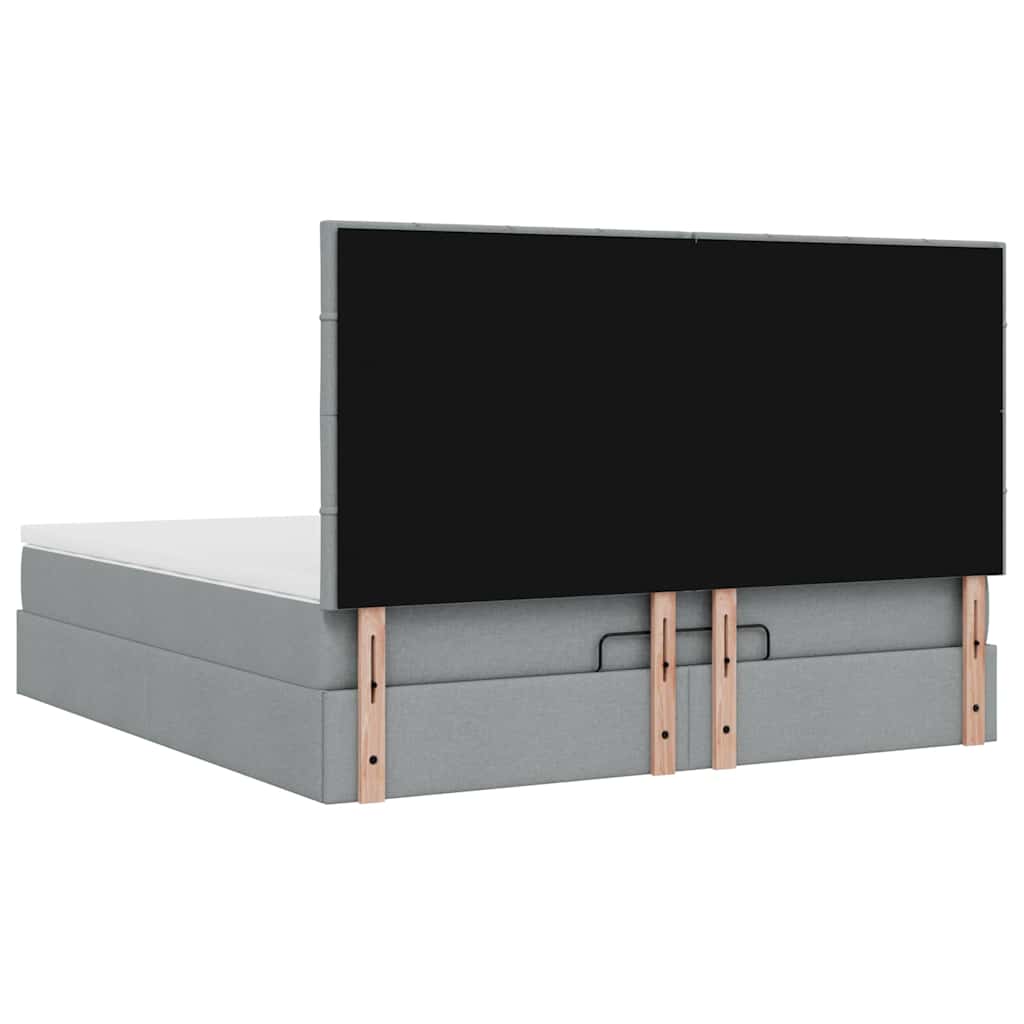 Struttura Letto Pouf con Materasso 160x200 cm in Tessuto | homemem39