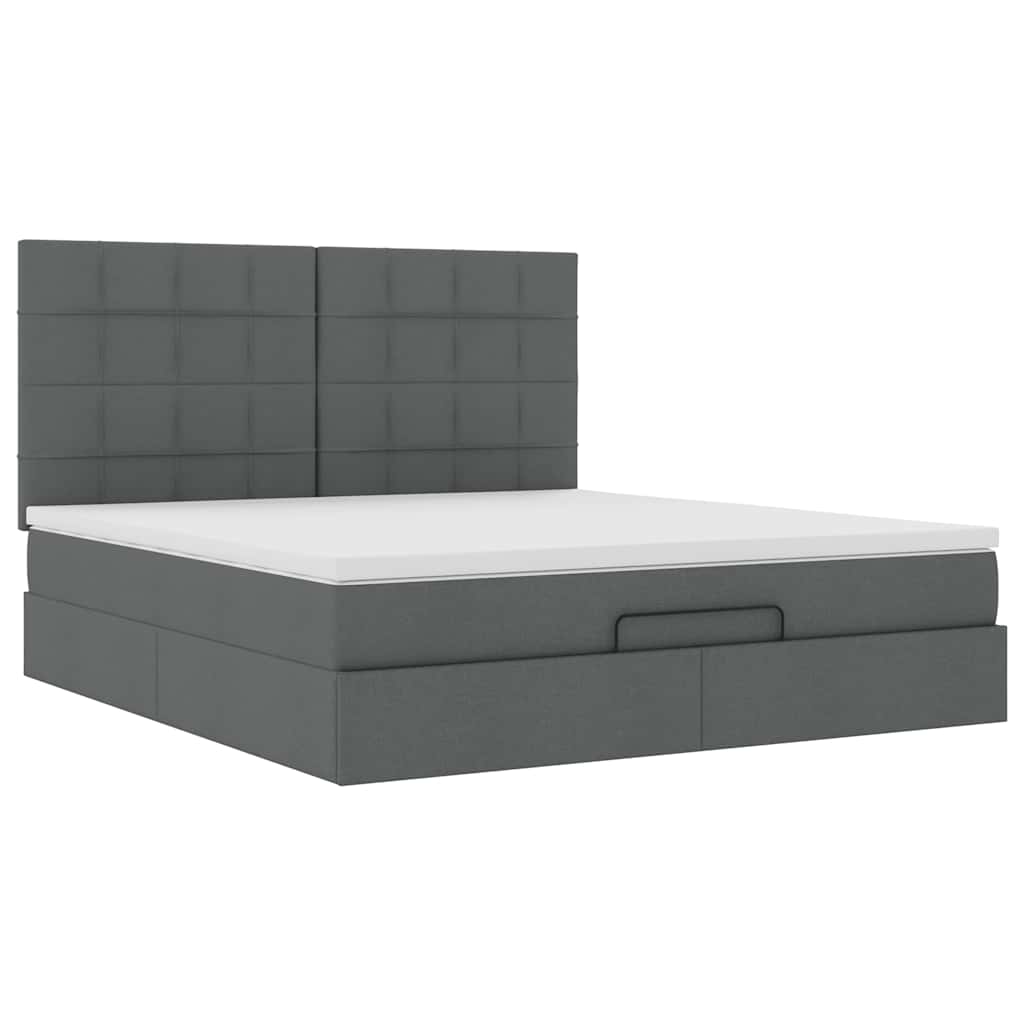 Struttura Letto Pouf con Materasso 160x200 cm in Tessuto | homemem39