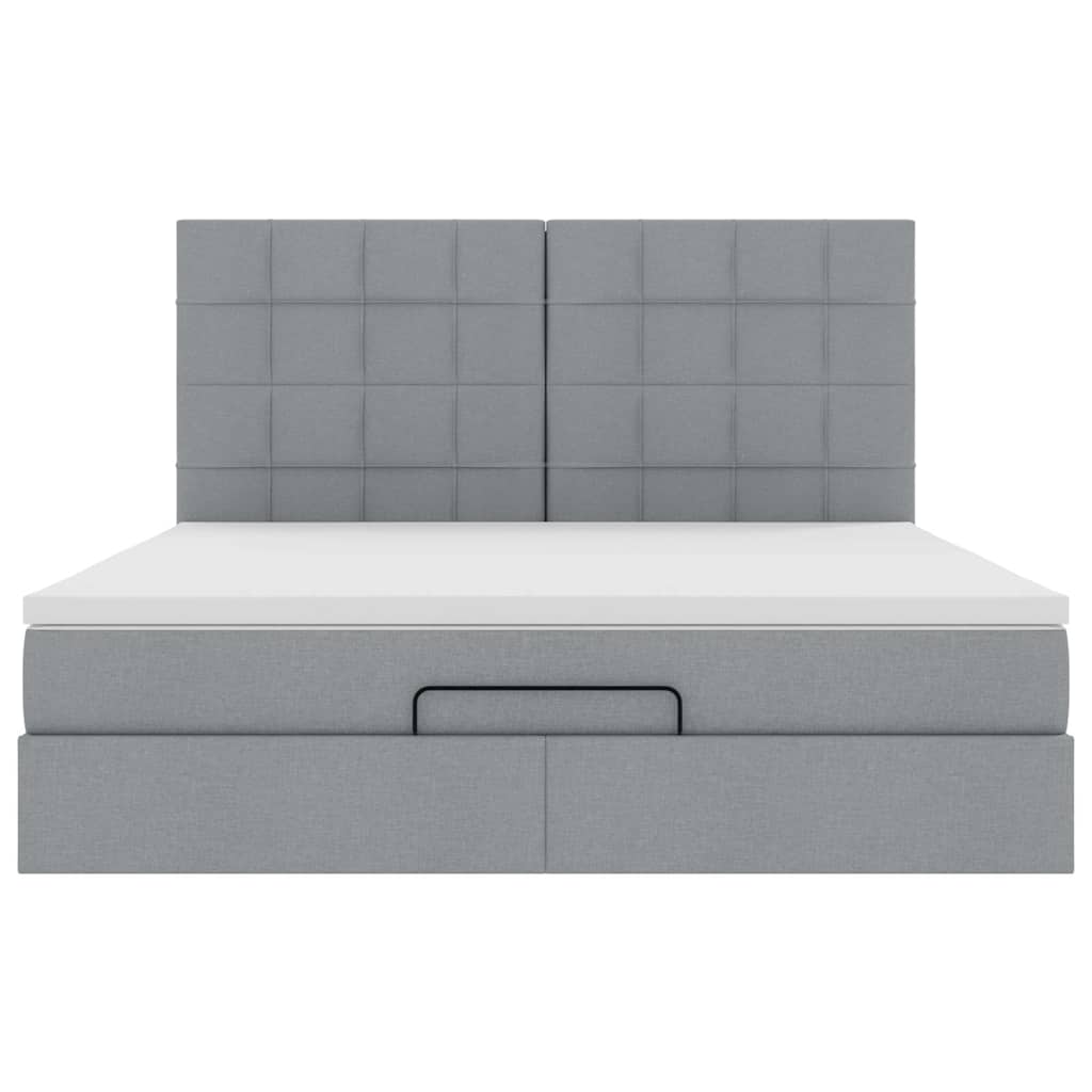 Struttura Letto Pouf con Materasso 180x200 cm in Tessuto