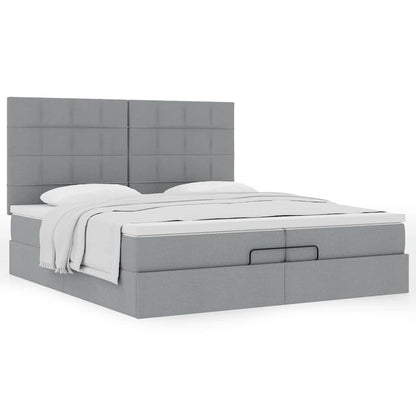 Struttura Letto Pouf con Materassi 200x200 cm in Tessuto | homemem39