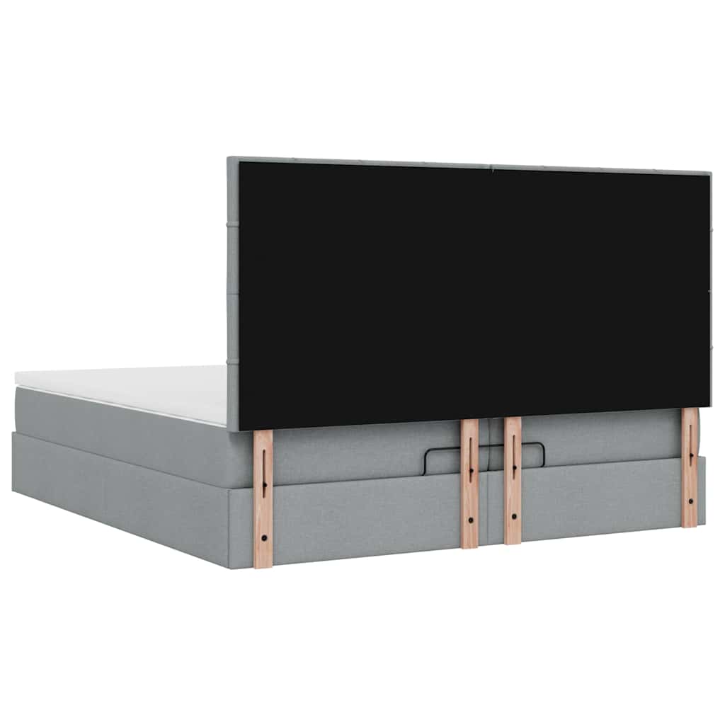 Struttura Letto Pouf con Materassi 200x200 cm in Tessuto | homemem39