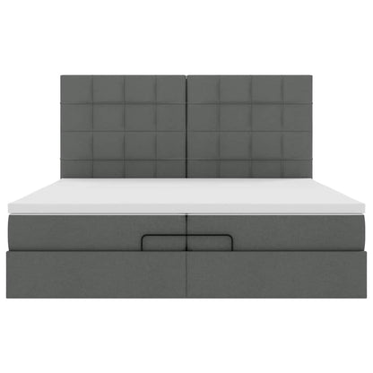 Struttura Letto Pouf con Materassi 200x200 cm in Tessuto