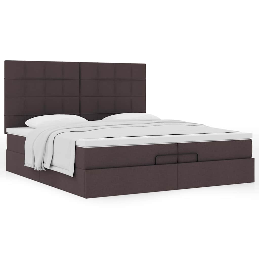Struttura Letto Pouf con Materassi 200x200 cm in Tessuto | homemem39