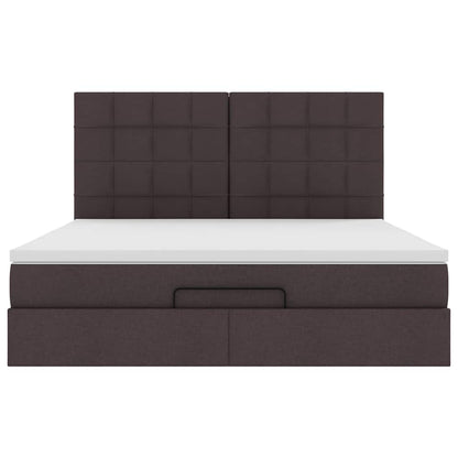 Struttura Letto Pouf con Materassi 200x200 cm in Tessuto | homemem39