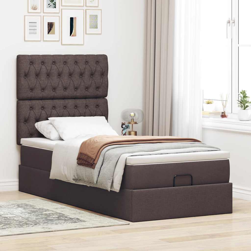 Struttura Letto Pouf con Materasso 90x190 cm in Tessuto