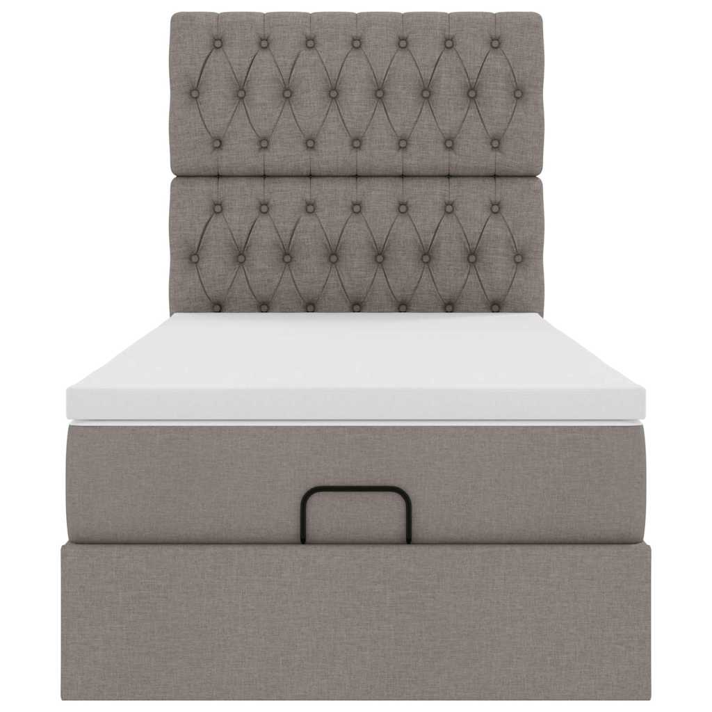 Pouf Letto con Materasso Tortora 90x200 cm in Tessuto