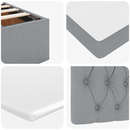 Pouf Letto con Materasso Grigio Chiaro 100x200 cm in Tessuto | homemem39