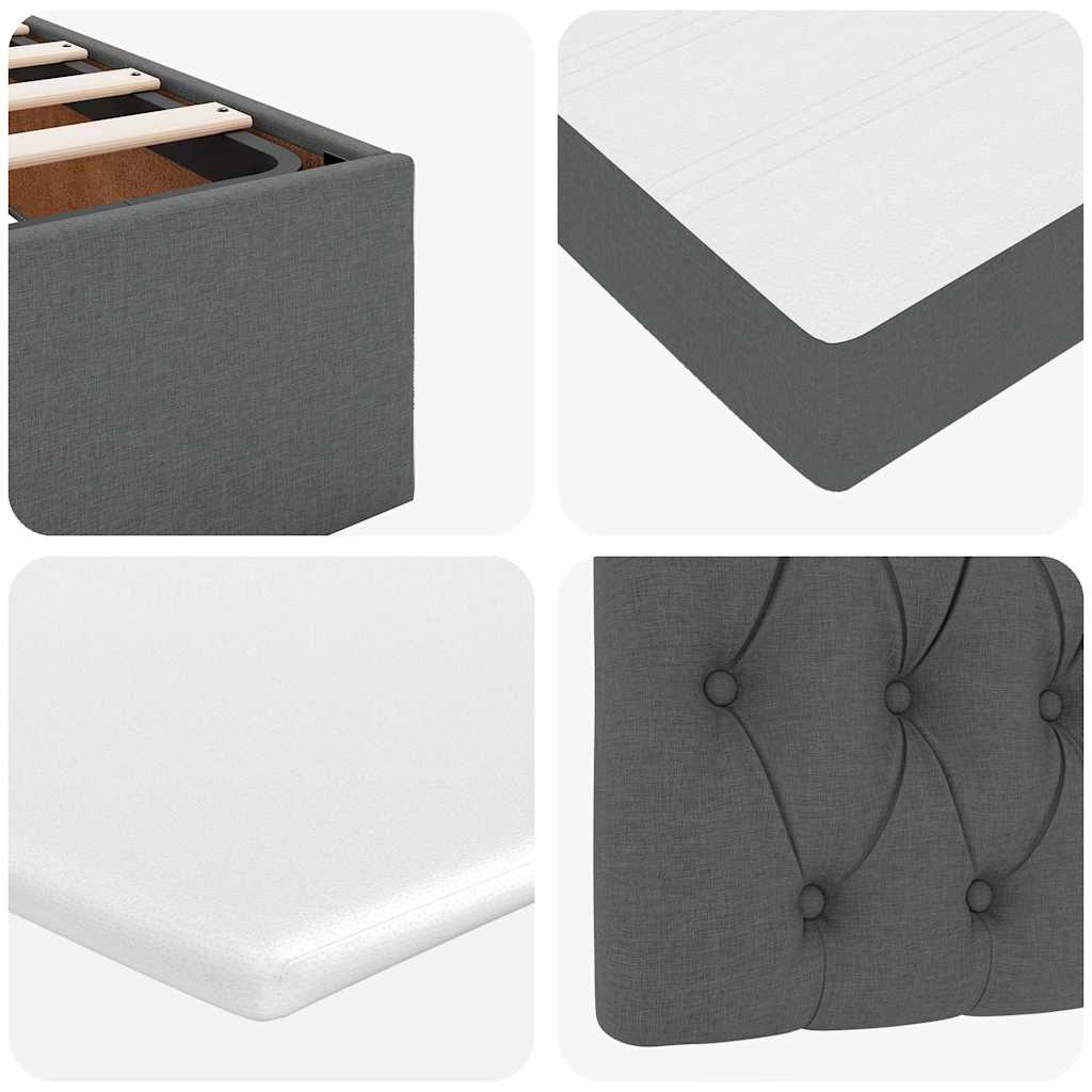 Struttura Letto Pouf con Materasso 100x200 cm in Tessuto