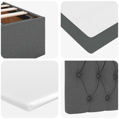 Struttura Letto Pouf con Materasso 100x200 cm in Tessuto