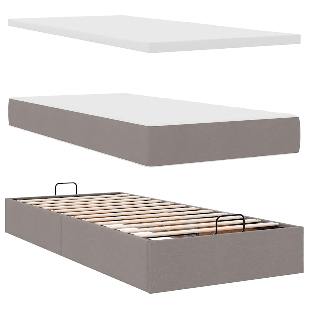 Pouf Letto con Materasso Tortora 100x200 cm in Tessuto | homemem39