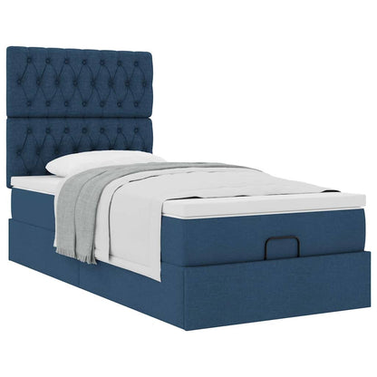 Pouf Letto con Materasso Blu 100x200 cm in Tessuto | homemem39