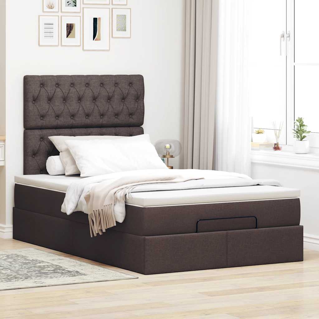Struttura Letto Pouf con Materasso 80x200 cm in Tessuto