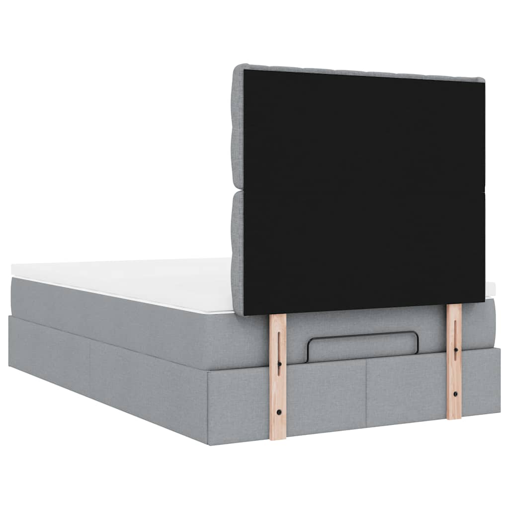 Struttura Letto Pouf con Materasso 120x200 cm in Tessuto - homemem39