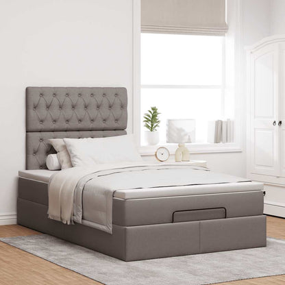 Struttura Letto Pouf con Materasso Tortora 120x200cm in Tessuto | homemem39