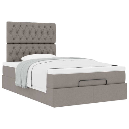 Struttura Letto Pouf con Materasso Tortora 120x200cm in Tessuto | homemem39