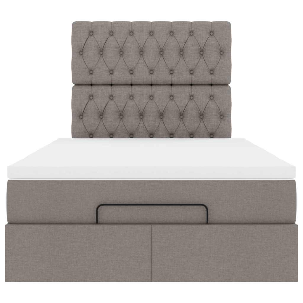 Struttura Letto Pouf con Materasso Tortora 120x200cm in Tessuto | homemem39