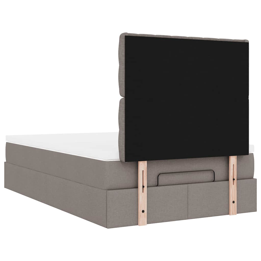 Struttura Letto Pouf con Materasso Tortora 120x200cm in Tessuto | homemem39