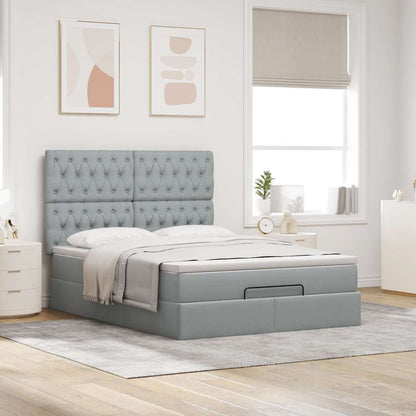 Struttura Letto Pouf con Materasso 140x190 cm in Tessuto | homemem39