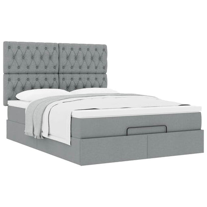 Struttura Letto Pouf con Materasso 140x190 cm in Tessuto | homemem39