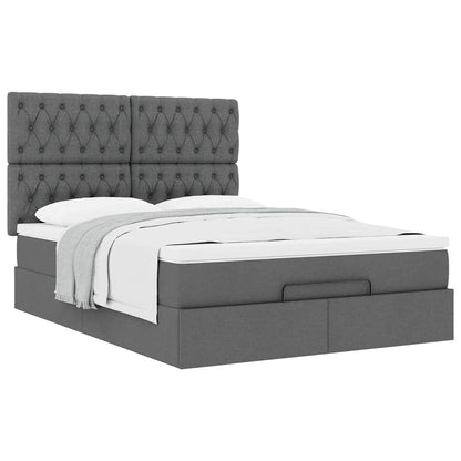 Struttura Letto Pouf con Materasso 140x190 cm in Tessuto | homemem39