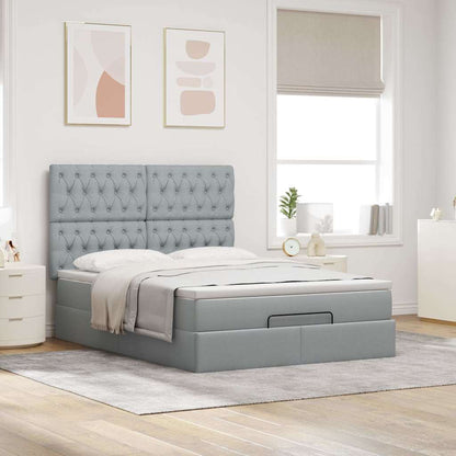 Struttura Letto Pouf con Materasso 140x200 cm in Tessuto | homemem39