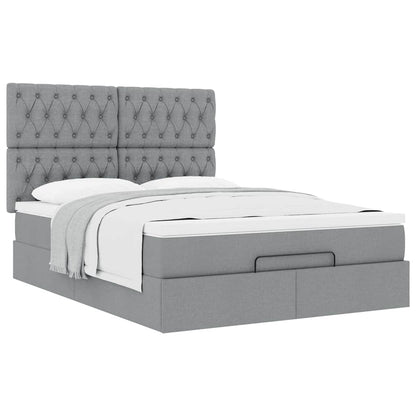 Struttura Letto Pouf con Materasso 140x200 cm in Tessuto | homemem39