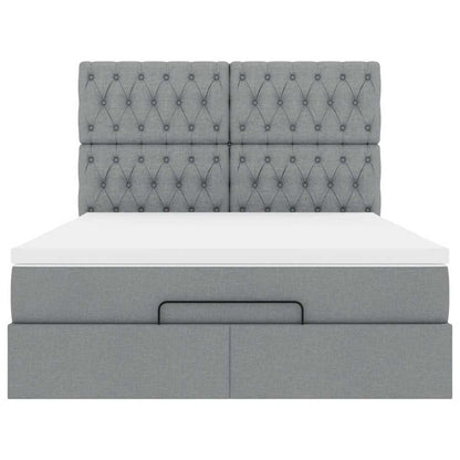 Struttura Letto Pouf con Materasso 140x200 cm in Tessuto