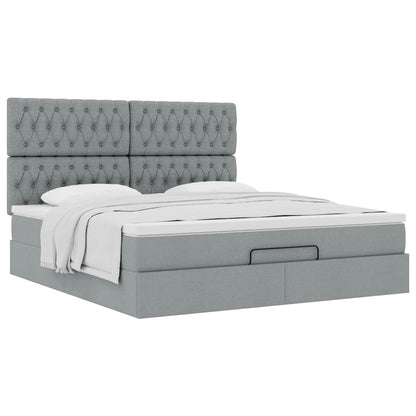 Struttura Letto Pouf con Materasso 160x200 cm in Tessuto | homemem39