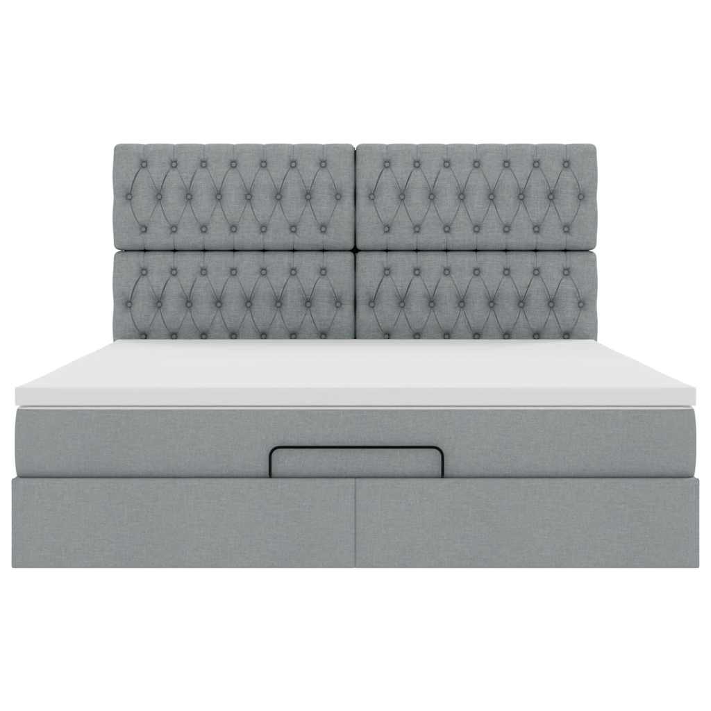 Struttura Letto Pouf con Materasso 160x200 cm in Tessuto