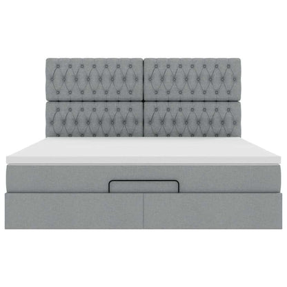Struttura Letto Pouf con Materasso 160x200 cm in Tessuto