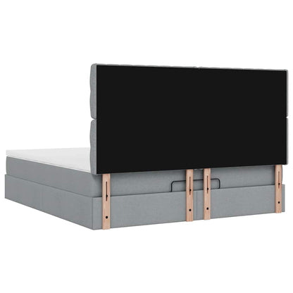 Struttura Letto Pouf con Materasso 160x200 cm in Tessuto | homemem39