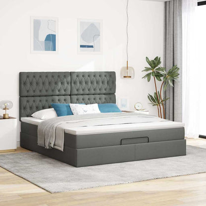 Struttura Letto Pouf con Materasso 160x200 cm in Tessuto | homemem39