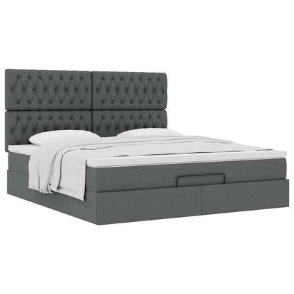 Struttura Letto Pouf con Materasso 160x200 cm in Tessuto | homemem39